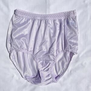 Vtg Maidenform Wise Buys Silky Granny Panty Mushroom Gusset Purple 5 USA 40614